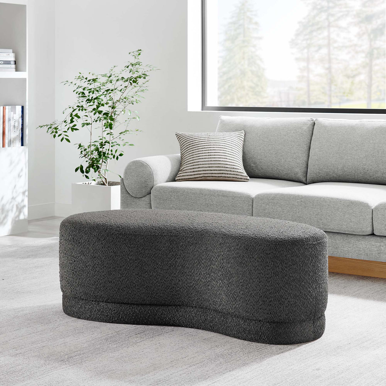 Nebular Ottoman Bench, Slate