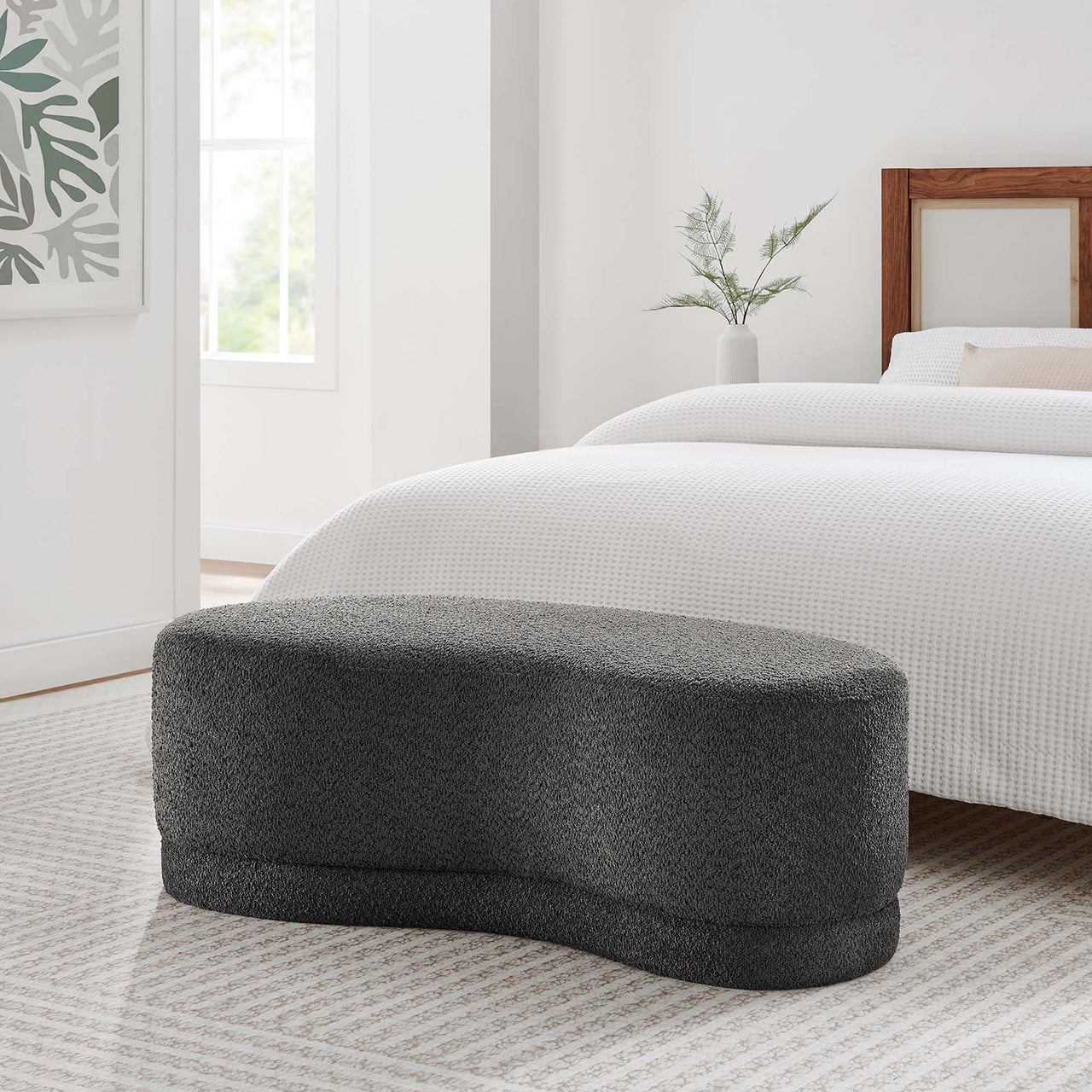 Nebular Ottoman Bench, Slate