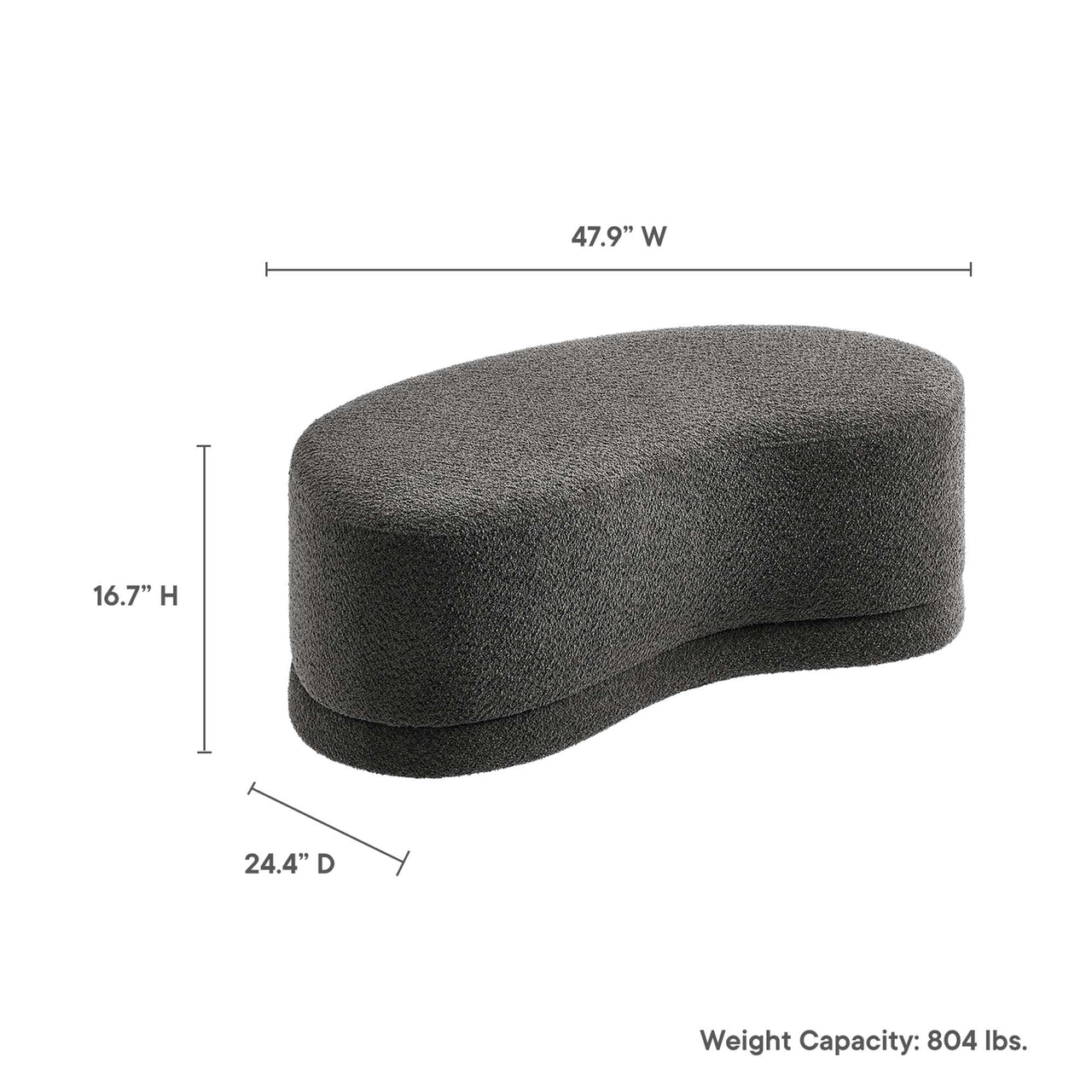 Nebular Ottoman Bench, Slate