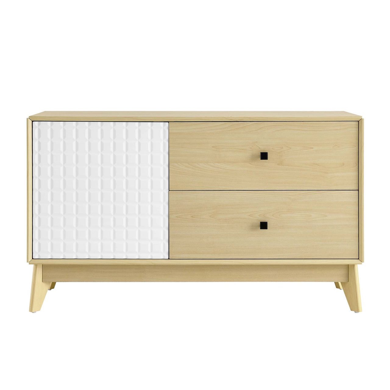 Venyra Cabinet, Natural Wood & White