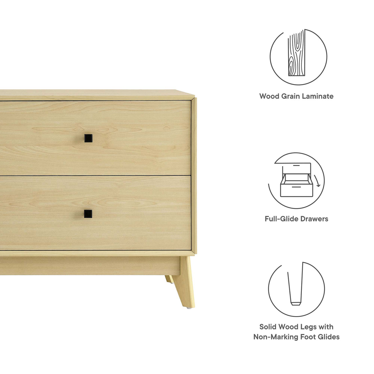 Venyra Cabinet, Natural Wood & White