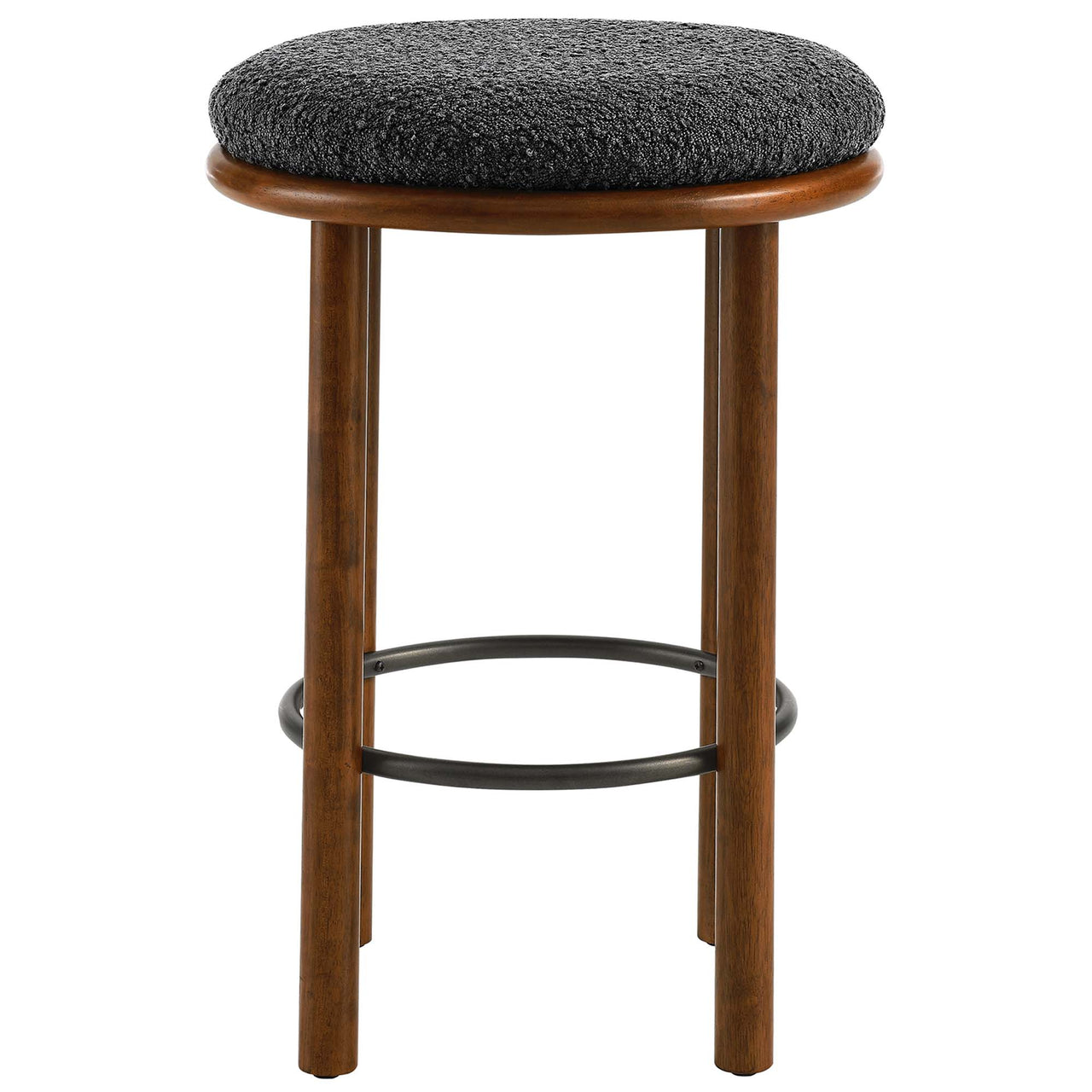 Myla Upholstered Counter Stools Set of 2, Walnut & Charcoal