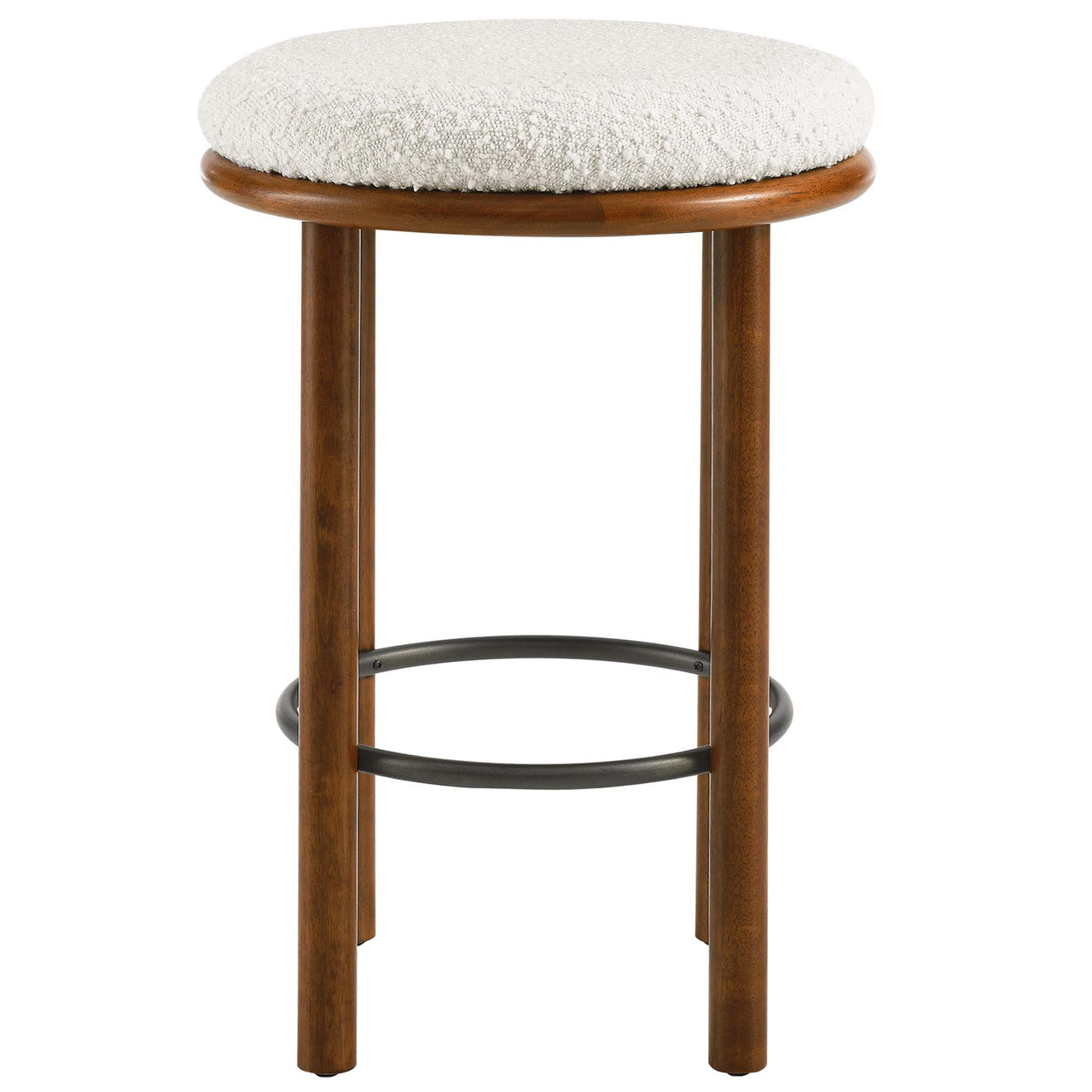 Myla Upholstered Counter Stools Set of 2, Walnut & Ivory