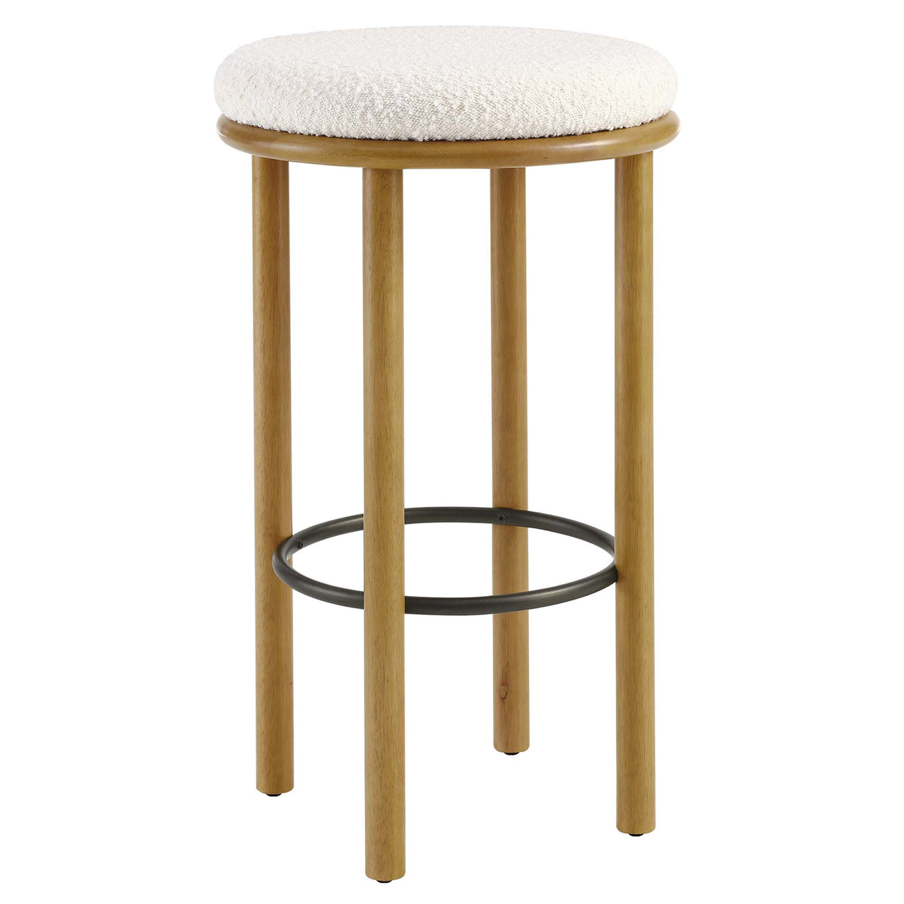 Myla Upholstered Bar Stools Set of 2, Oak & Ivory