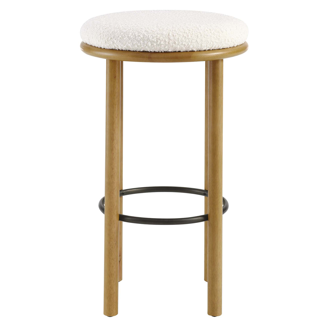 Myla Upholstered Bar Stools Set of 2, Oak & Ivory