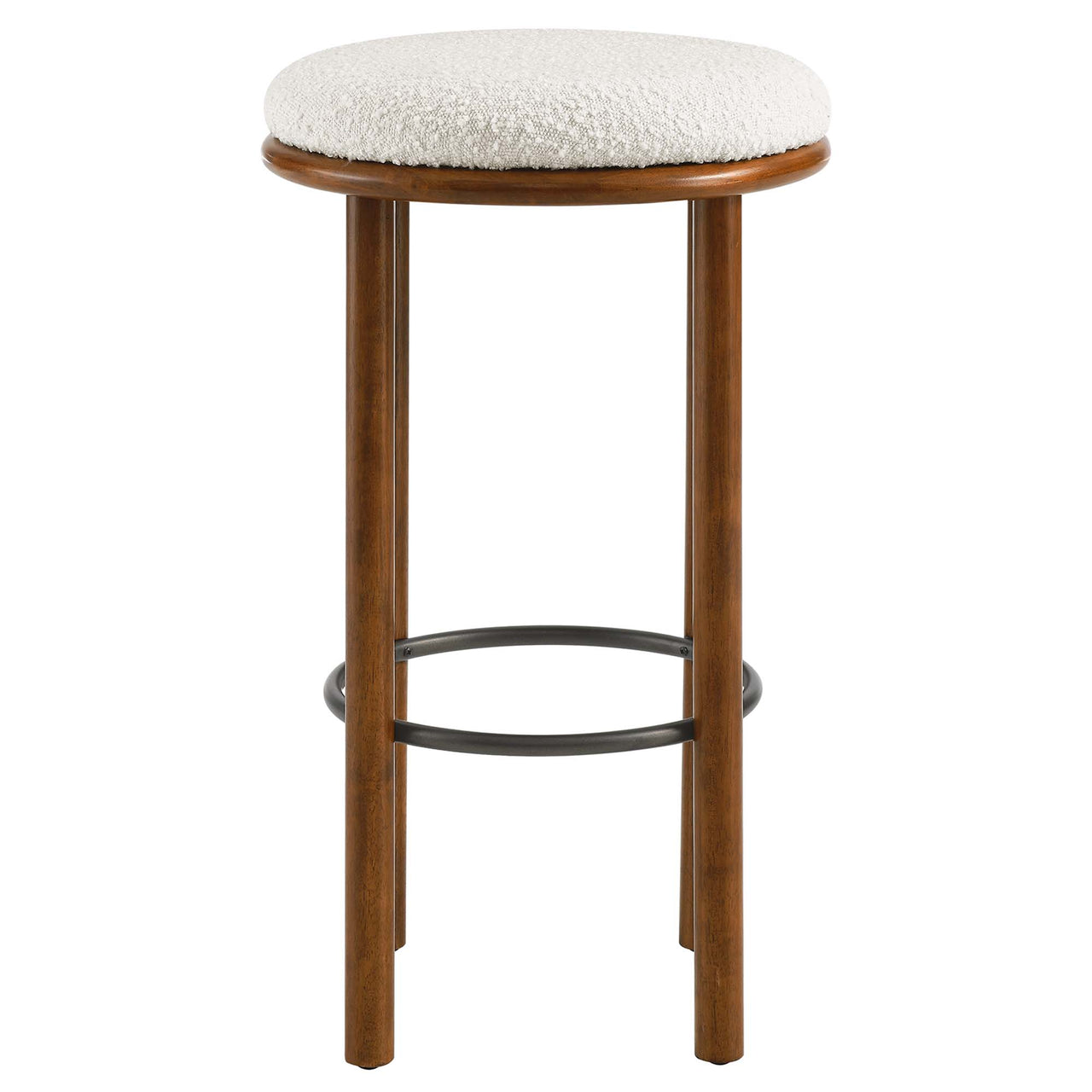 Myla Upholstered Bar Stools Set of 2, Walnut & Ivory