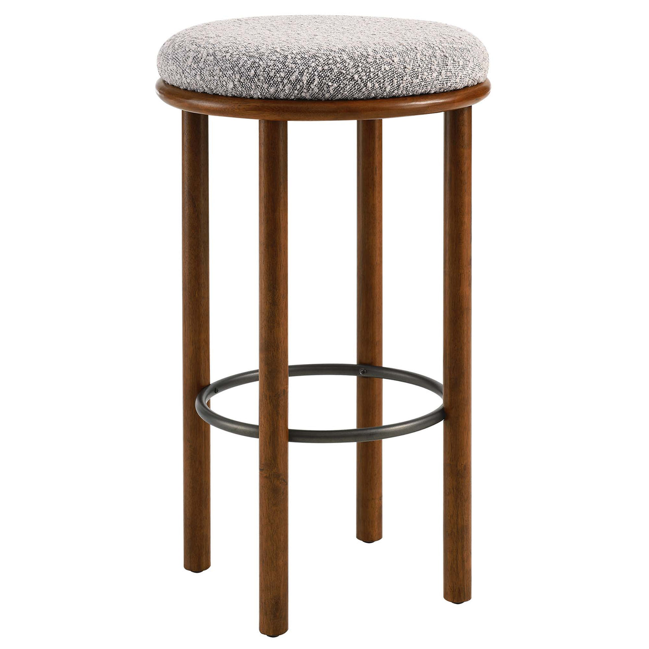 Myla Upholstered Bar Stools Set of 2, Walnut & Taupe