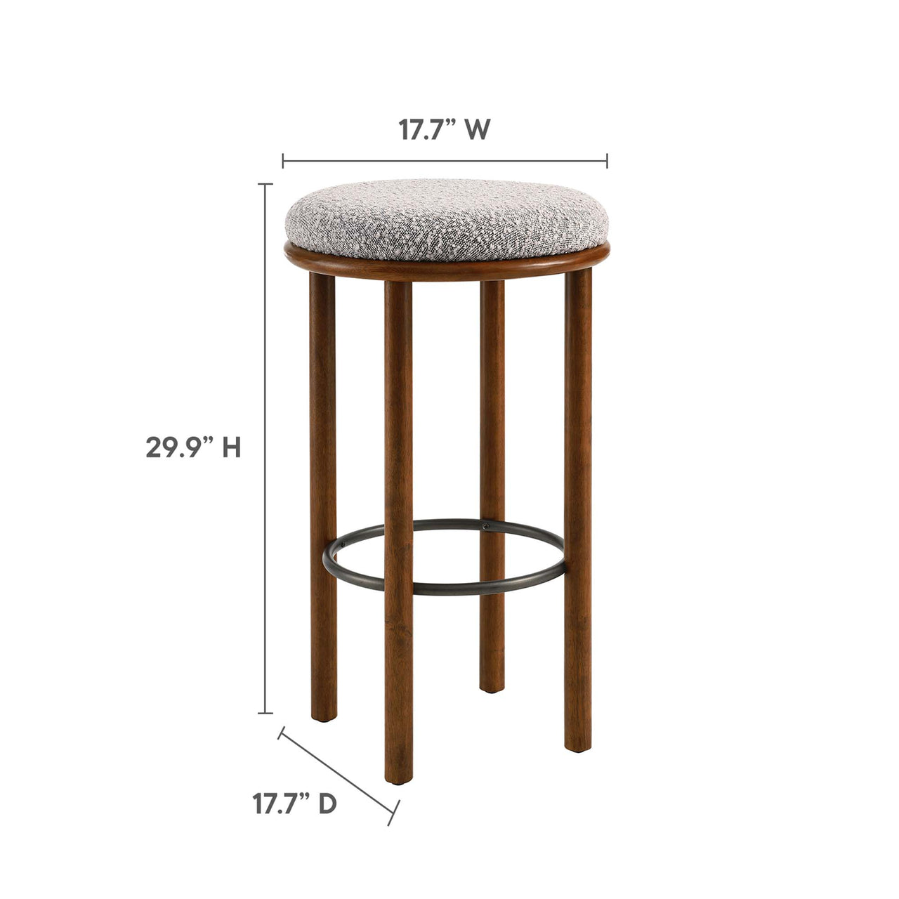 Myla Upholstered Bar Stools Set of 2, Walnut & Taupe