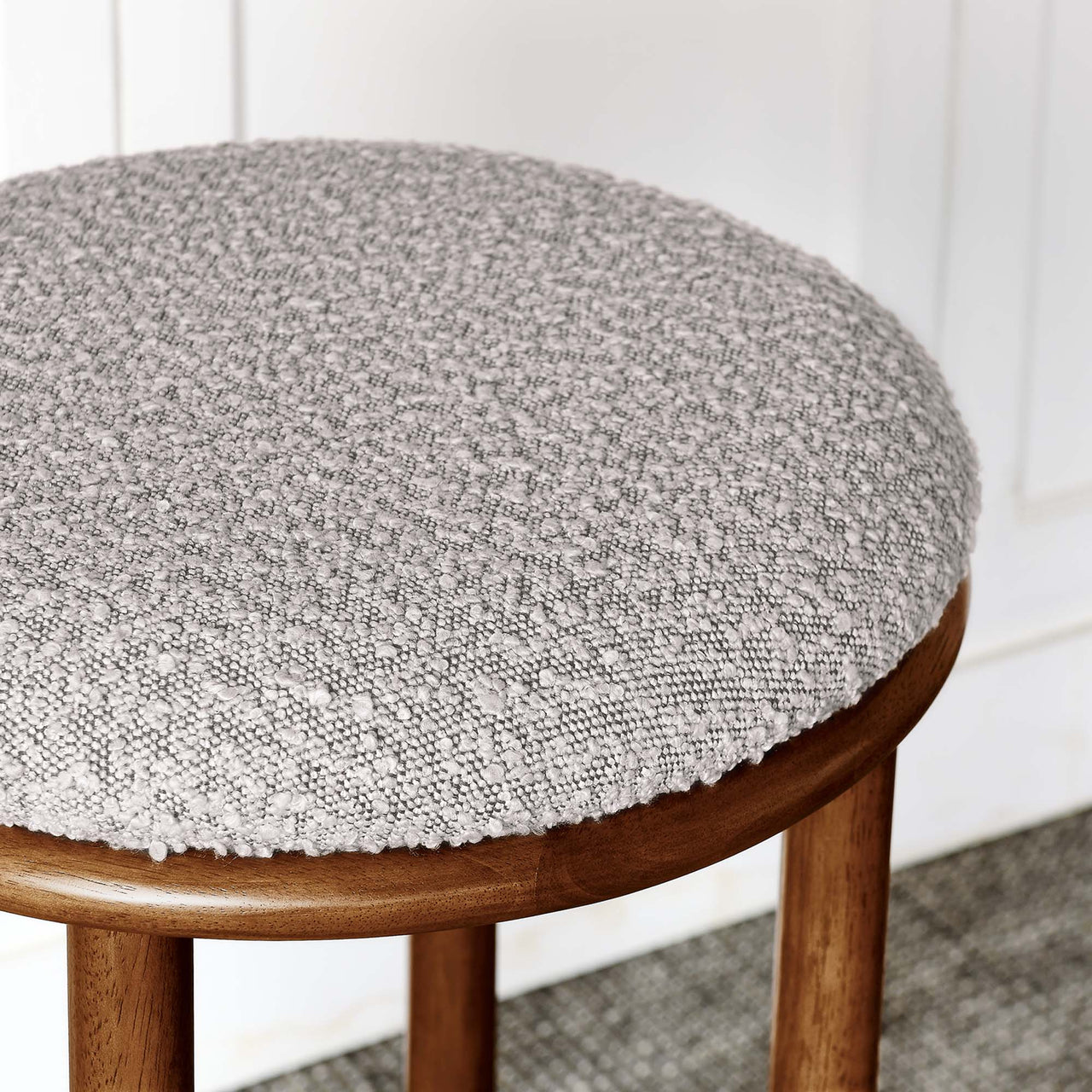 Myla Upholstered Bar Stools Set of 2, Walnut & Taupe