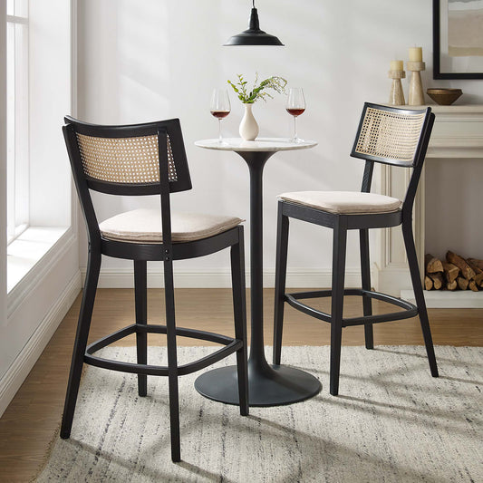 Carriselle Bar Stools Set of 2, Black & Beige