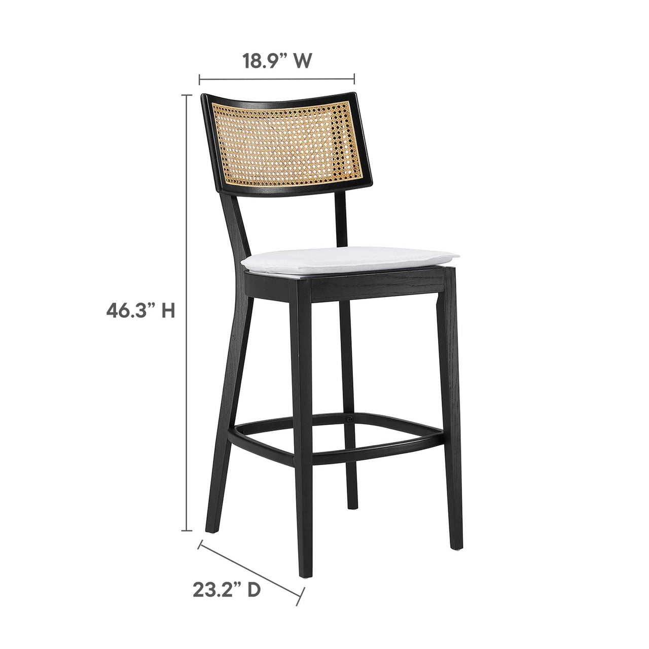 Carriselle Bar Stools Set of 2, Black & White