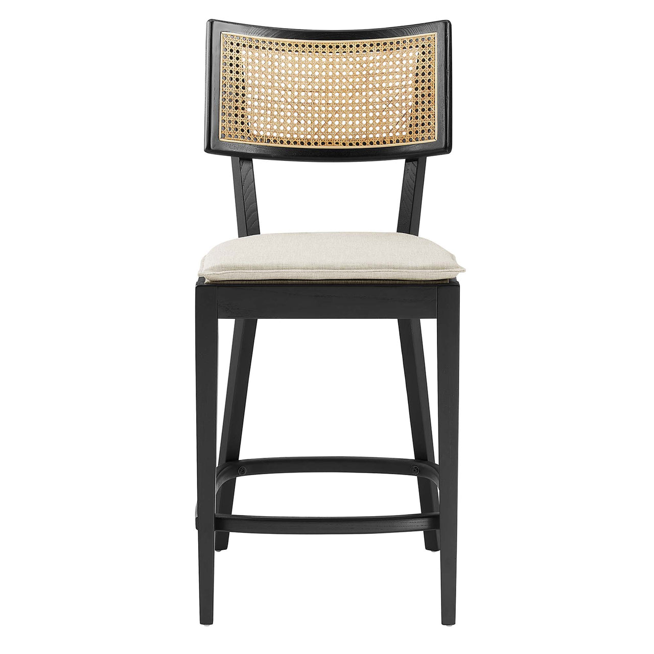 Carriselle Counter Stools Set of 2, Black & Beige