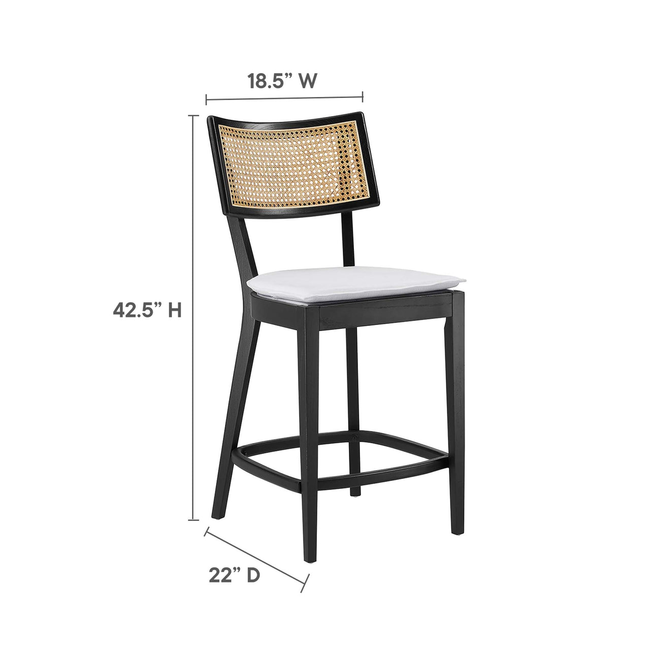 Carriselle Counter Stools Set of 2, Black & White