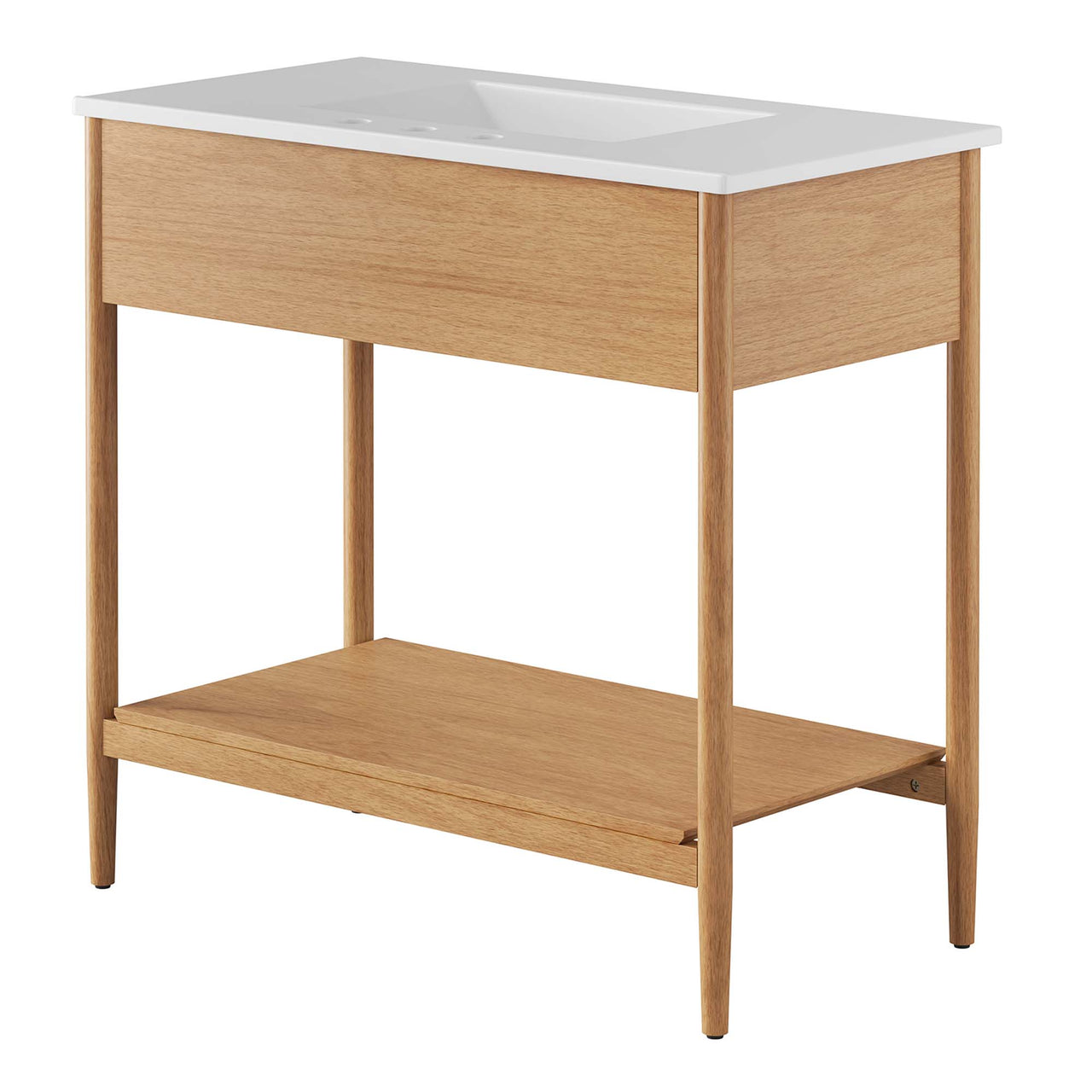 Zephyrine Vanity Unit, Large, Natural Wood & White