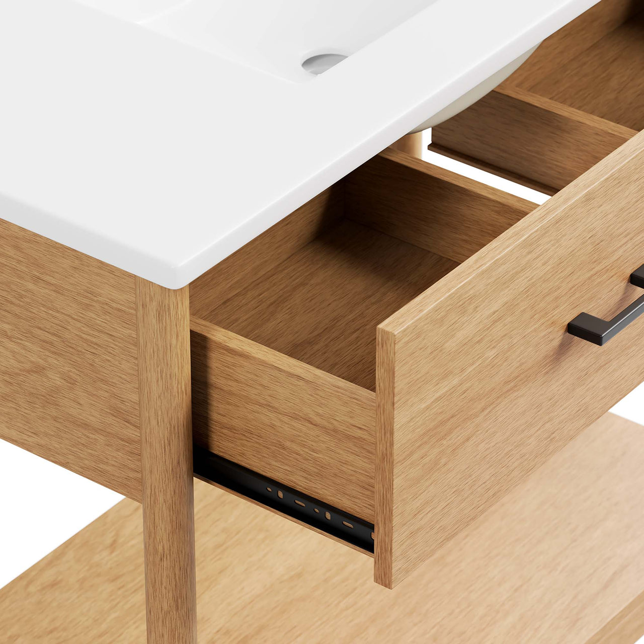 Zephyrine Vanity Unit, Large, Natural Wood & White