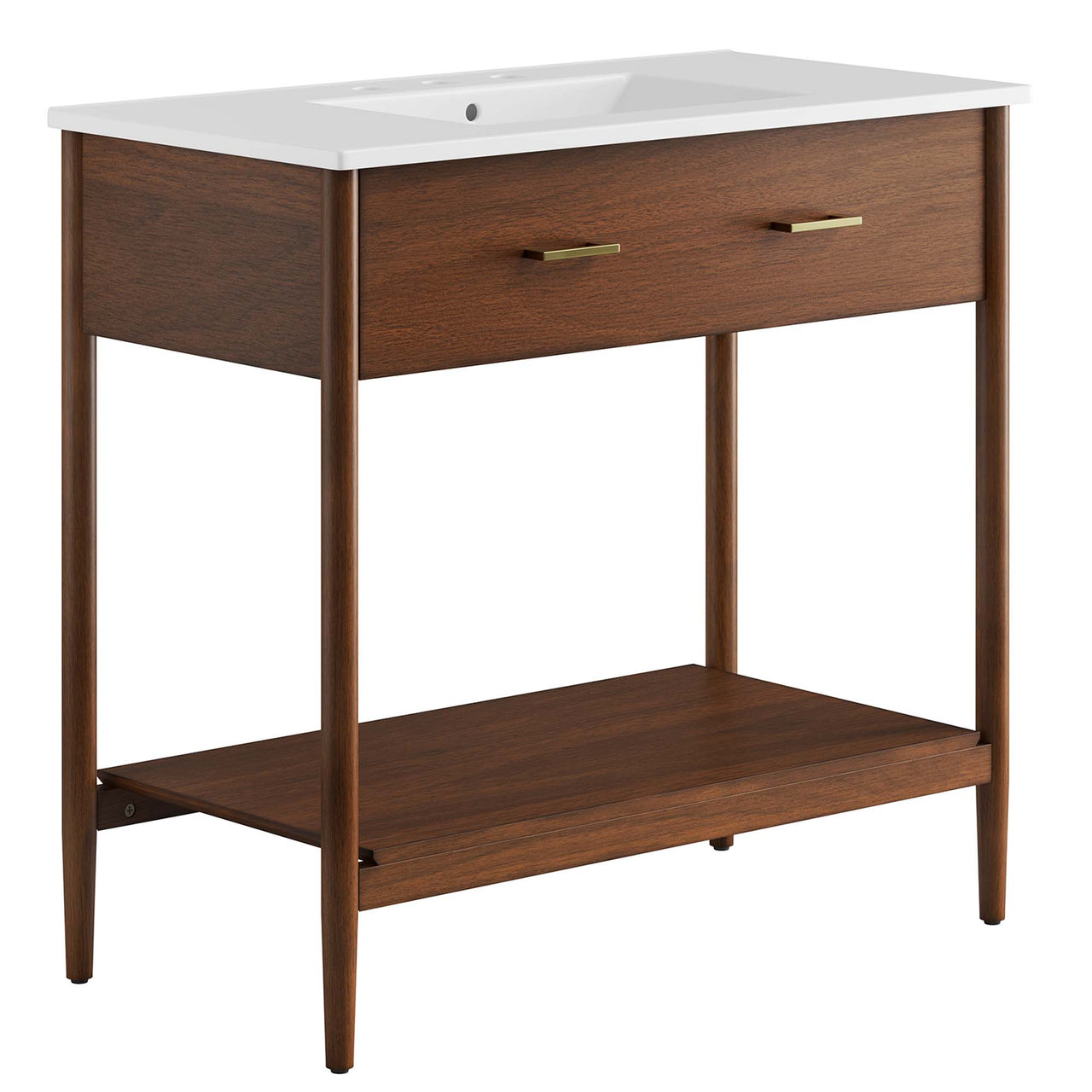 Zephyrine Vanity Unit, Large, Walnut & White