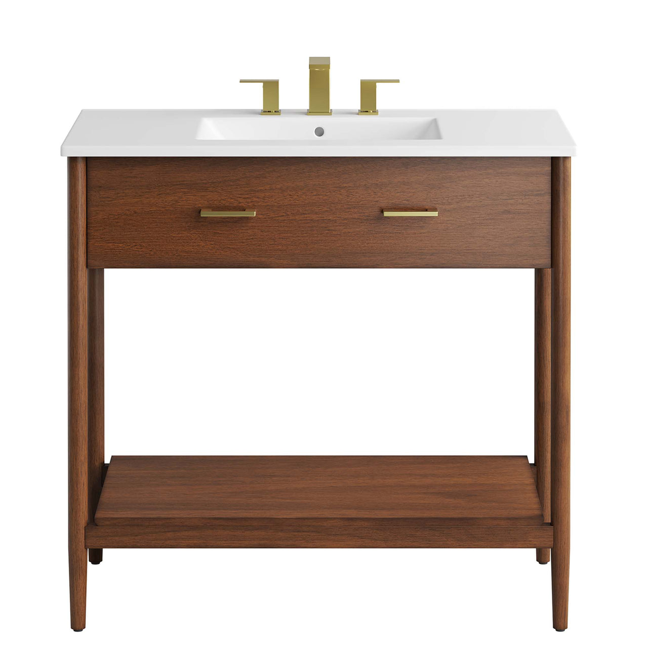 Zephyrine Vanity Unit, Large, Walnut & White