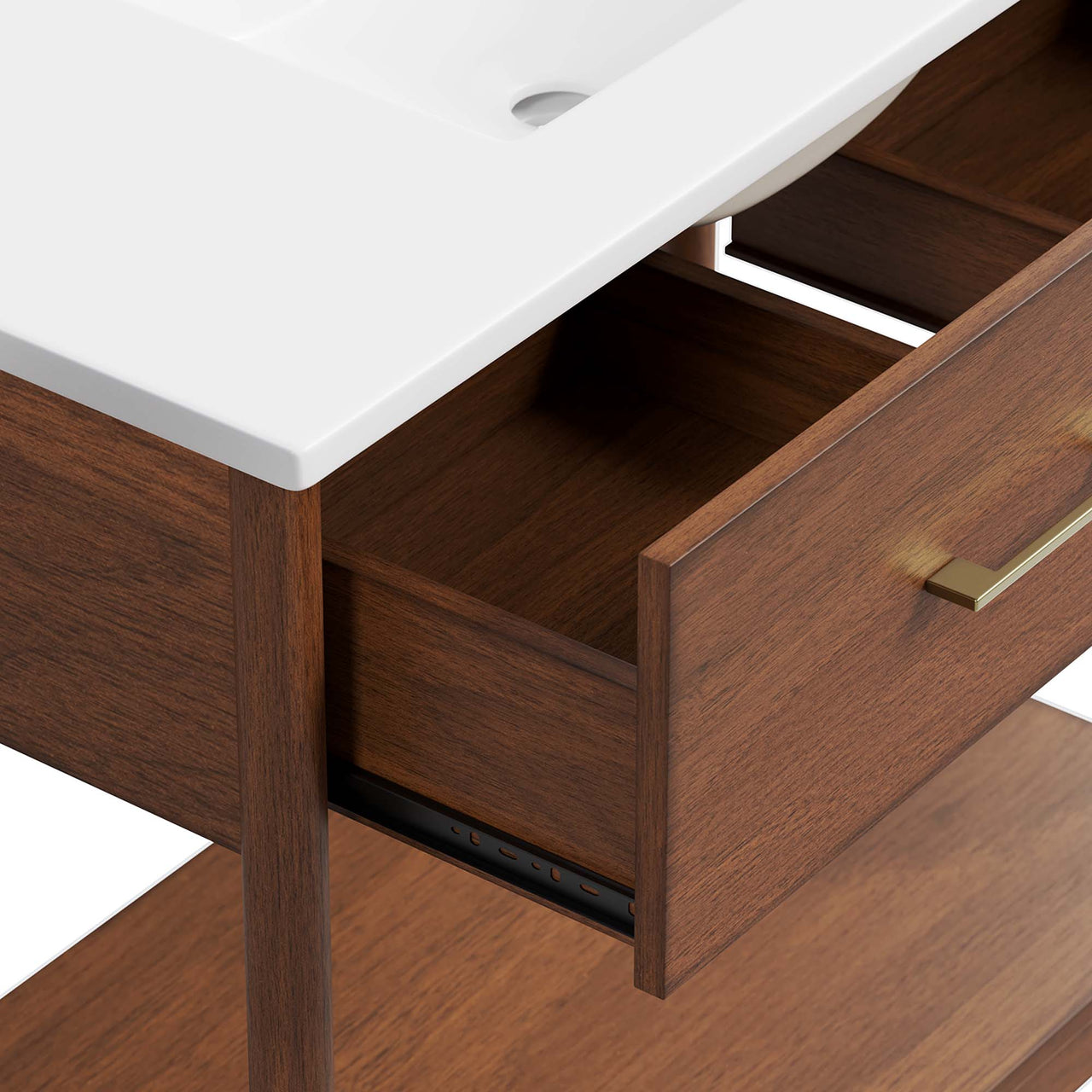 Zephyrine Vanity Unit, Large, Walnut & White