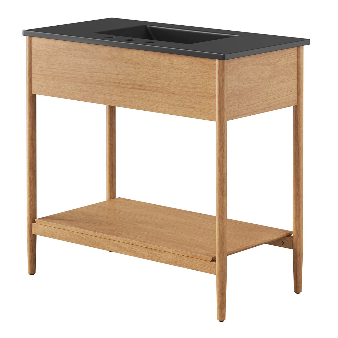 Zephyrine Vanity Unit, Large, Natural Wood & Black