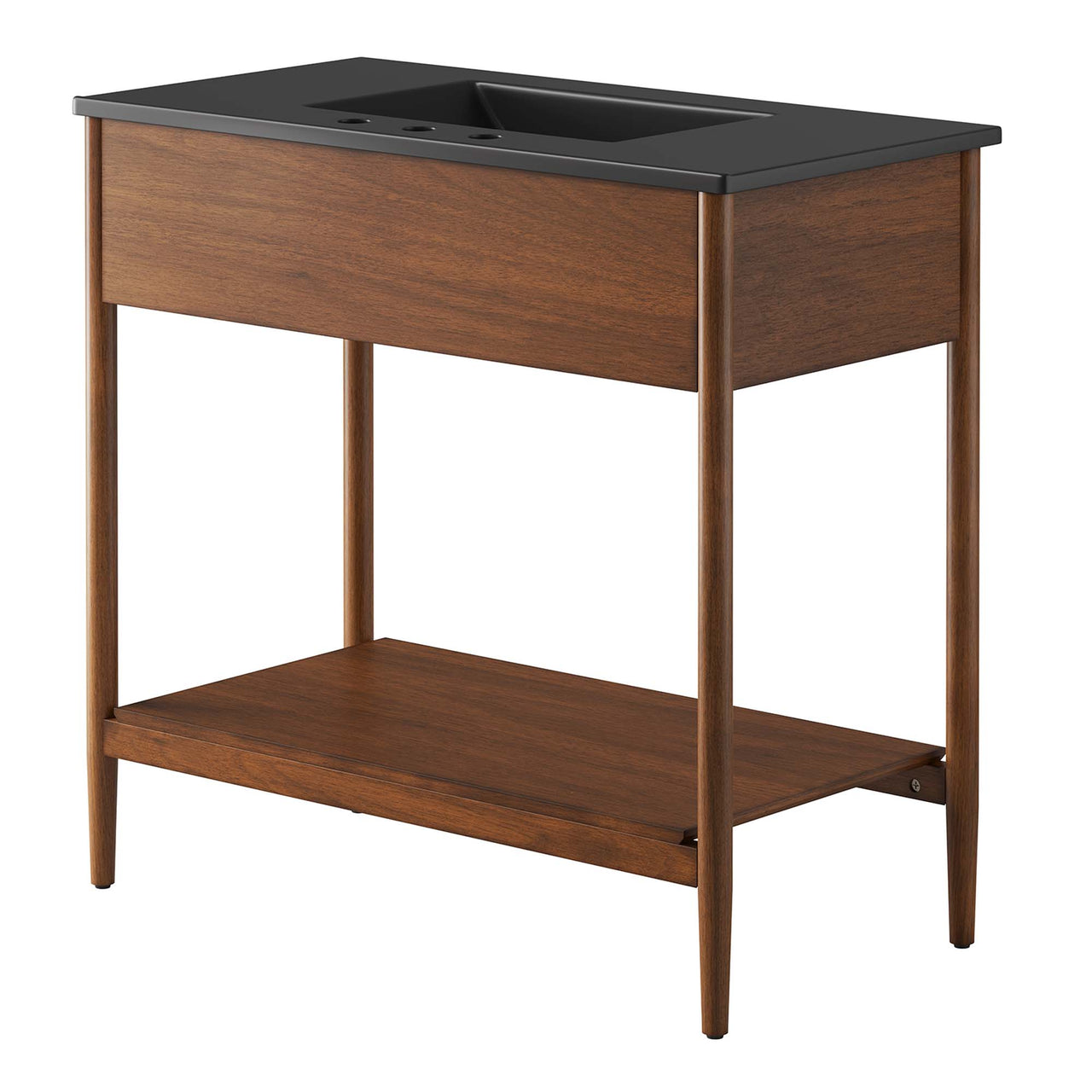 Zephyrine Vanity Unit, Large, Walnut & Black