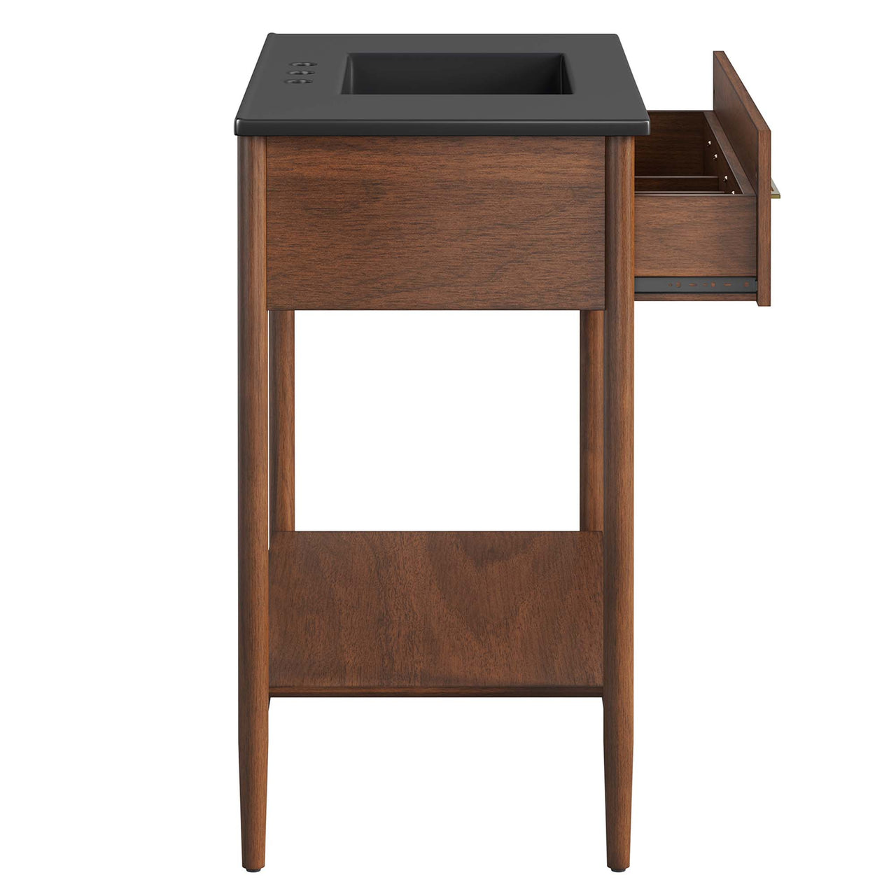 Zephyrine Vanity Unit, Large, Walnut & Black