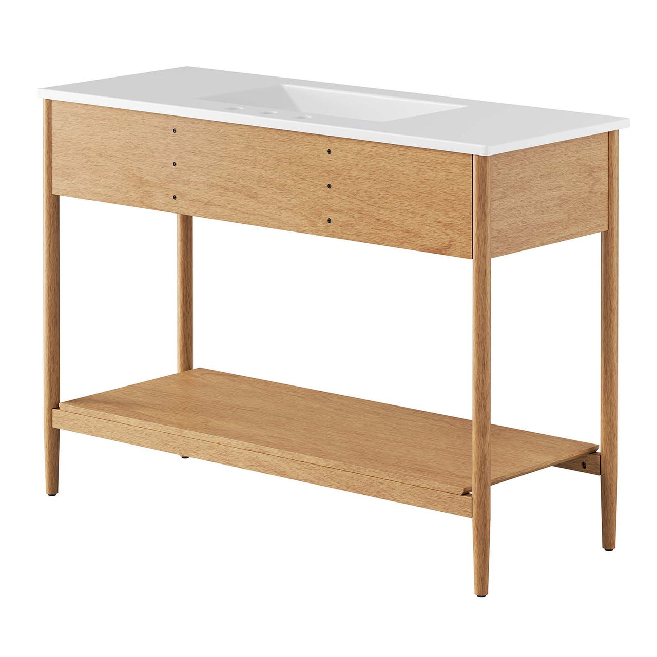 Zephyrine Single Sink Vanity Unit, Extra Large, Natural Wood & White