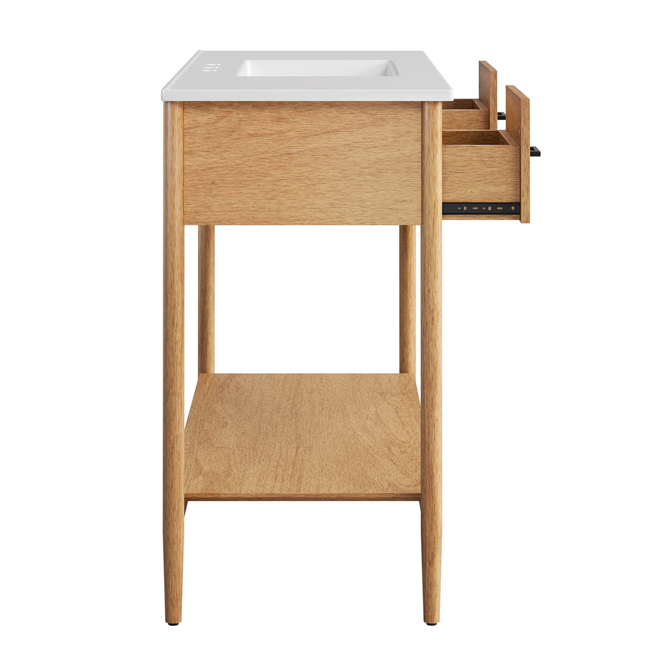 Zephyrine Single Sink Vanity Unit, Extra Large, Natural Wood & White