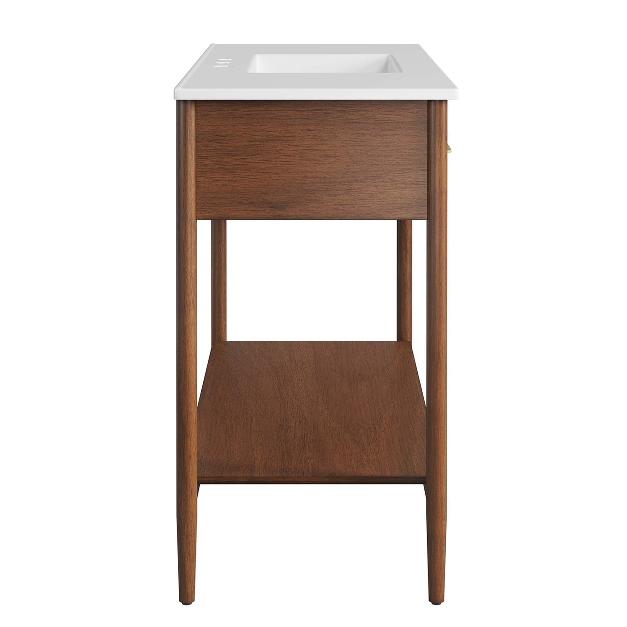 Zephyrine Single Sink Vanity Unit, Extra Large, Walnut & White