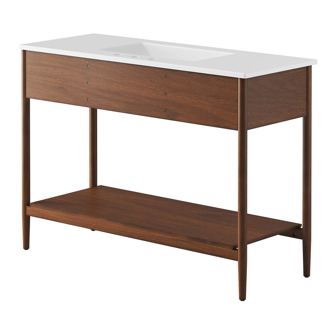 Zephyrine Single Sink Vanity Unit, Extra Large, Walnut & White