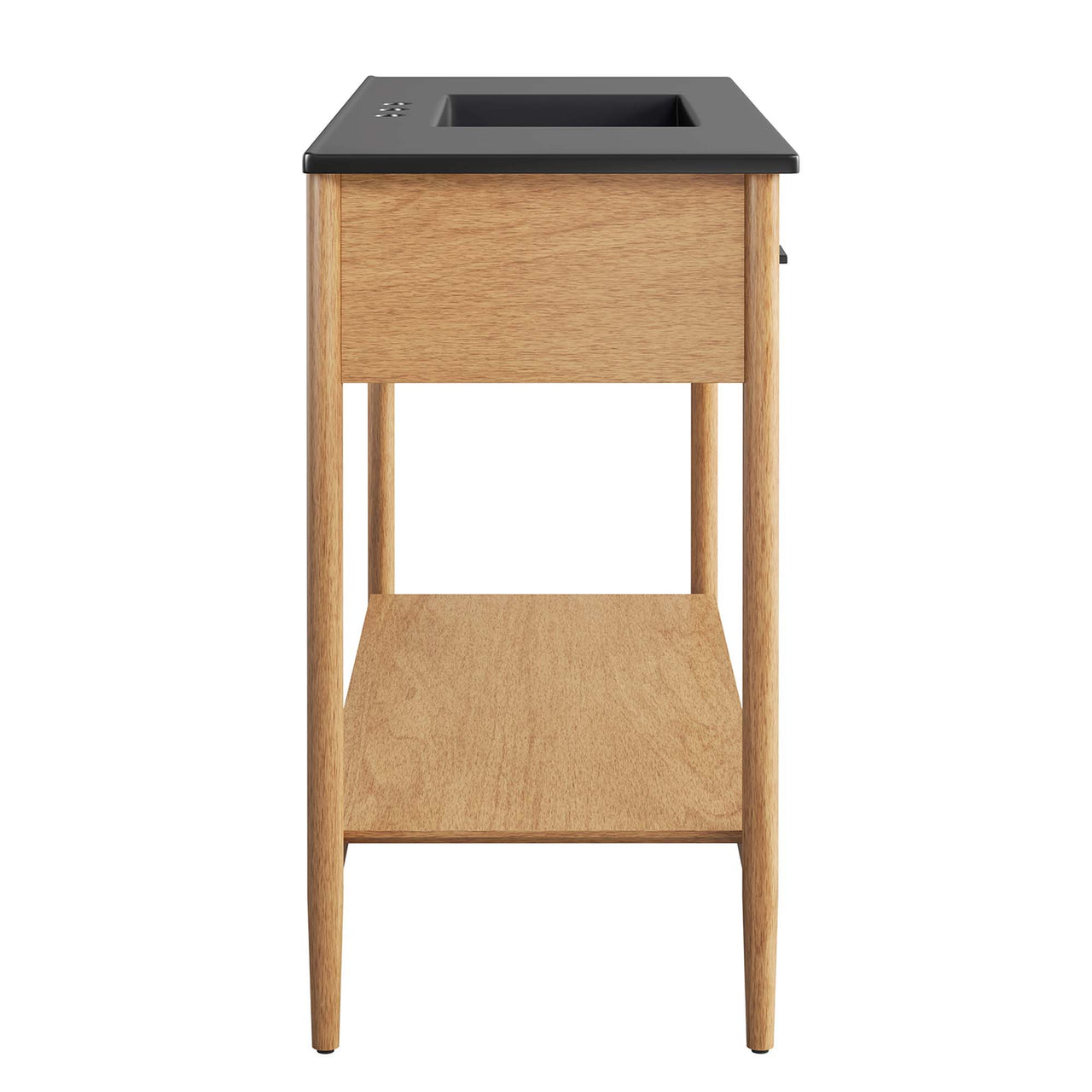 Zephyrine Single Sink Vanity Unit, Extra Large, Natural Wood & Black