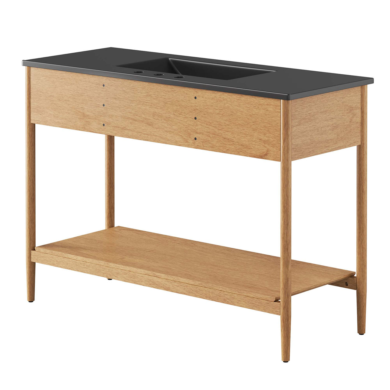 Zephyrine Single Sink Vanity Unit, Extra Large, Natural Wood & Black