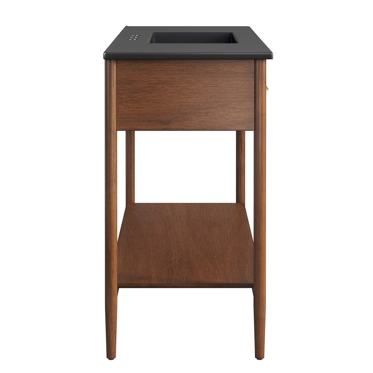 Zephyrine Single Sink Vanity Unit, Extra Large, Walnut & Black