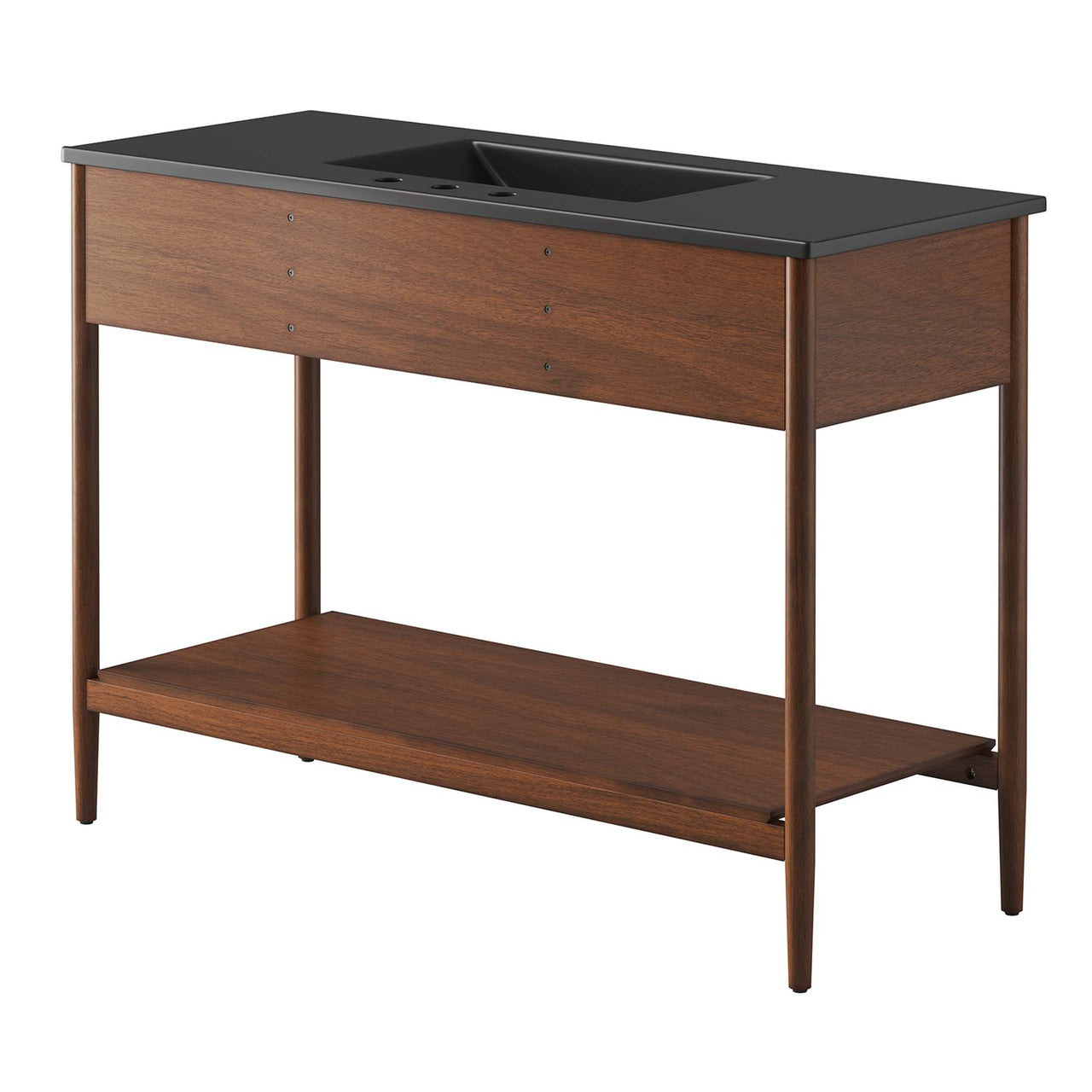 Zephyrine Single Sink Vanity Unit, Extra Large, Walnut & Black