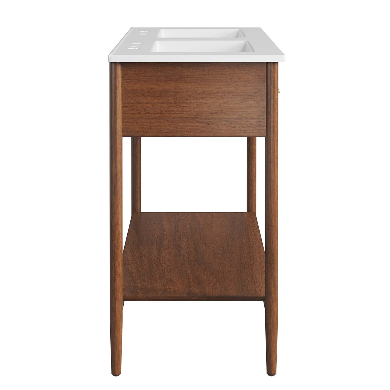 Zephyrine Double Sink Vanity Unit, Extra Large, Walnut & White