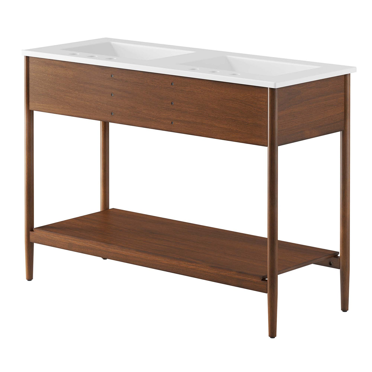 Zephyrine Double Sink Vanity Unit, Extra Large, Walnut & White