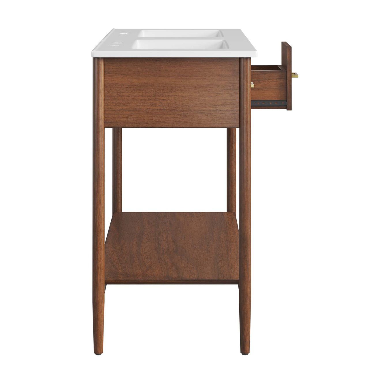 Zephyrine Double Sink Vanity Unit, Extra Large, Walnut & White