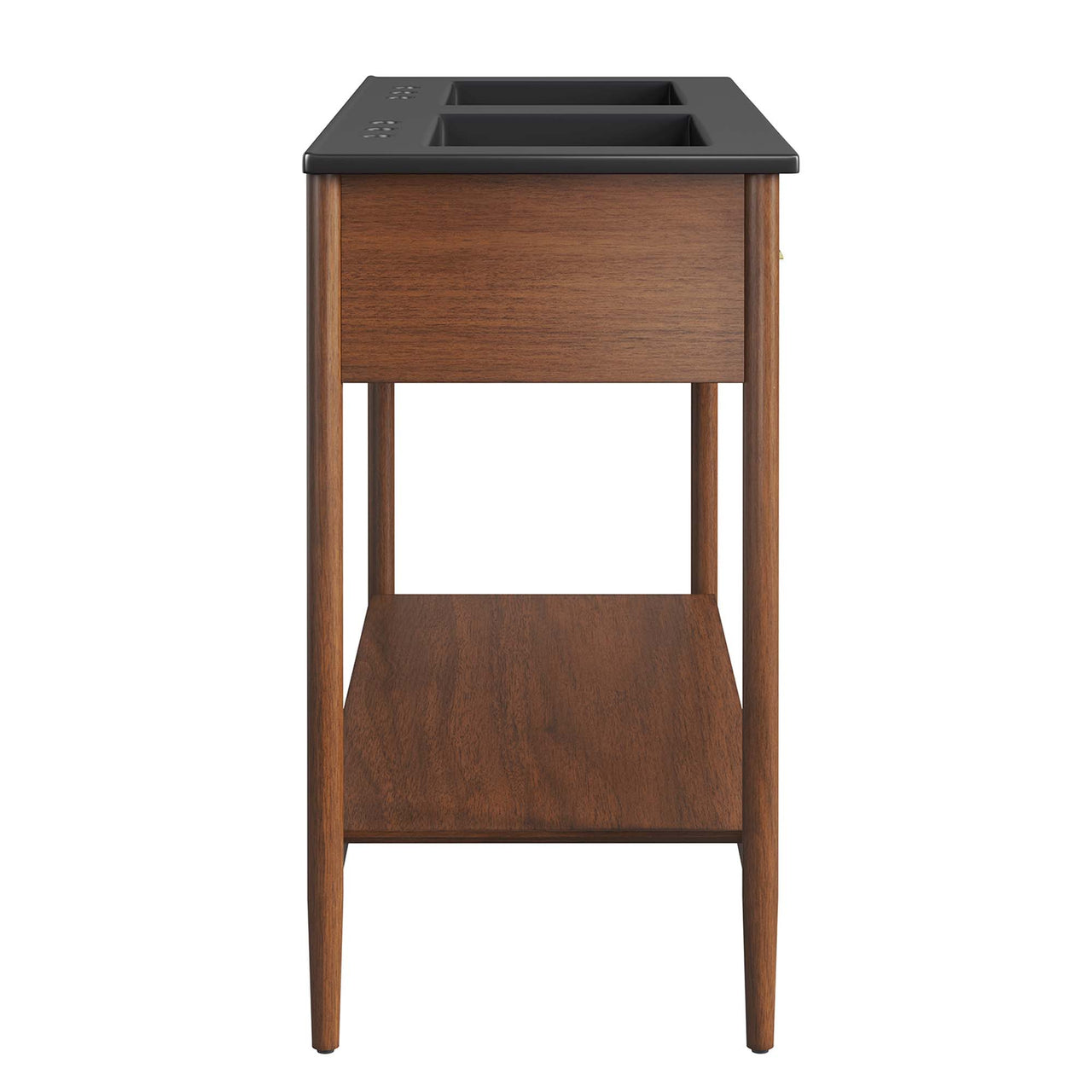 Zephyrine Double Sink Vanity Unit, Extra Large, Walnut & Black