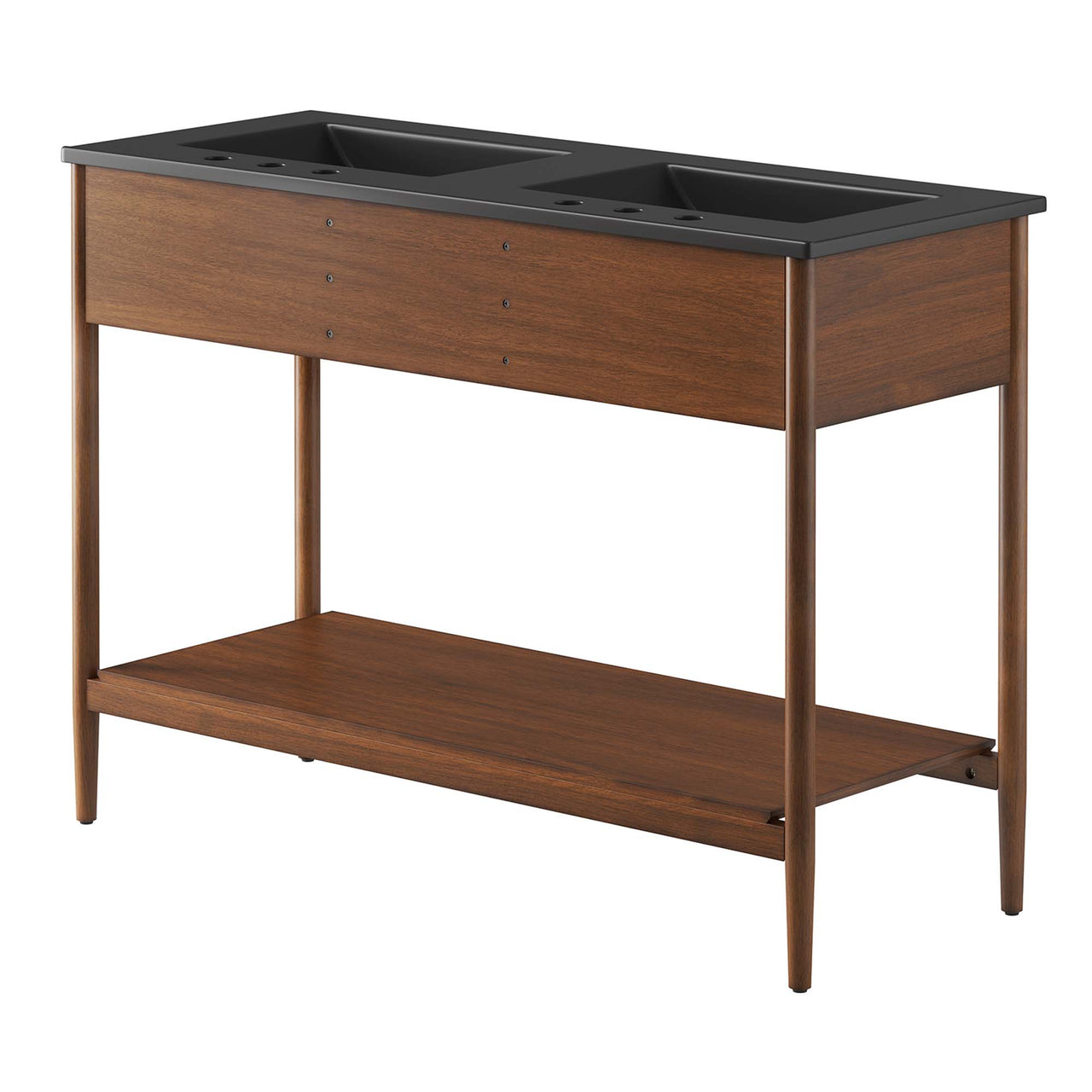 Zephyrine Double Sink Vanity Unit, Extra Large, Walnut & Black