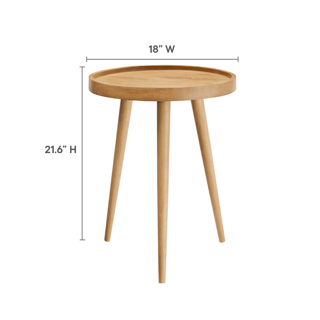 Chirio Side Table, Natural Wood