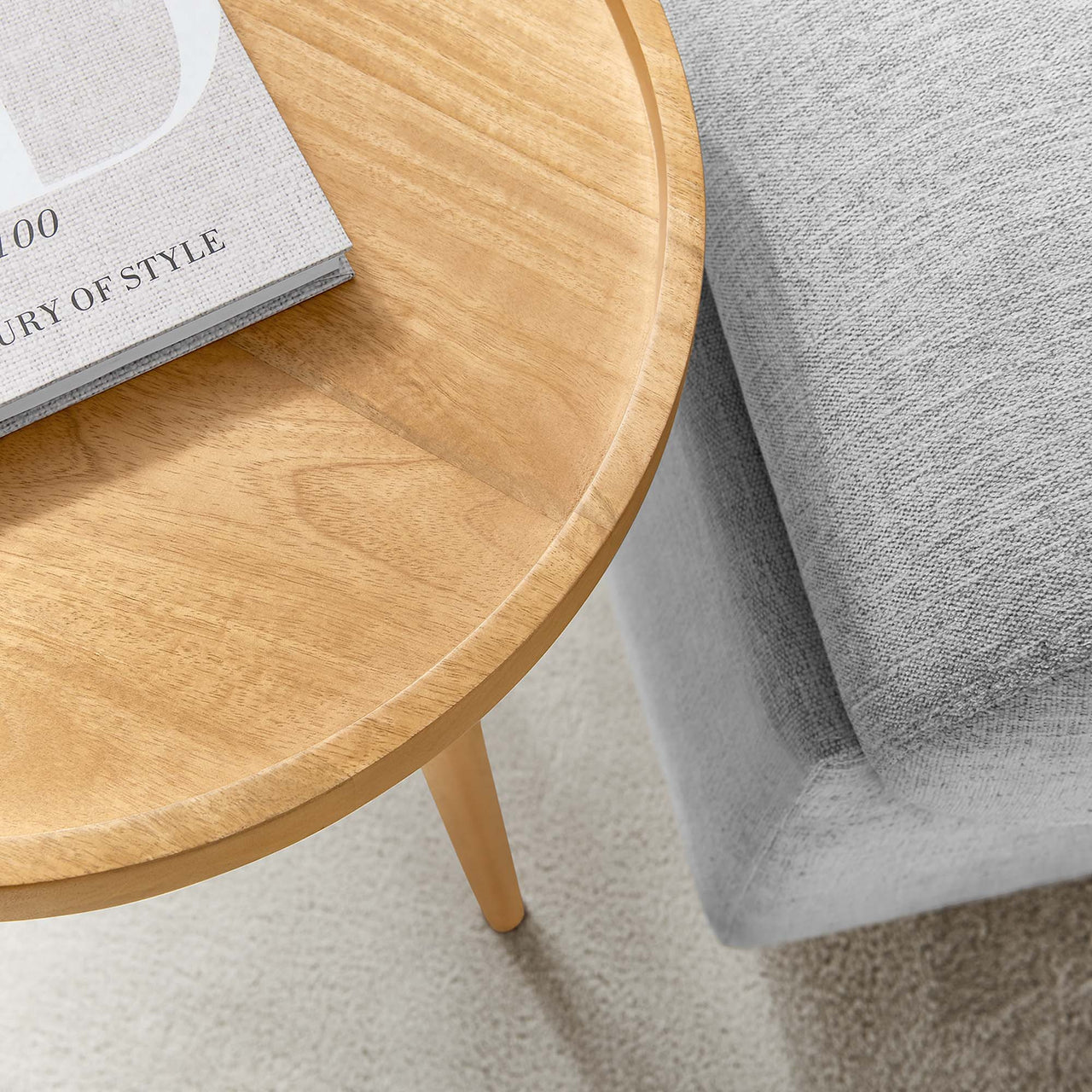 Chirio Side Table, Natural Wood