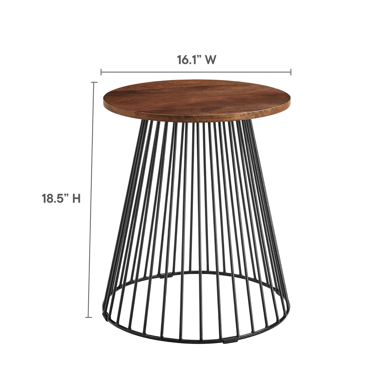 Marisyn Round Side Table, Walnut