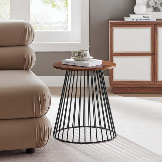 Marisyn Round Side Table, Walnut