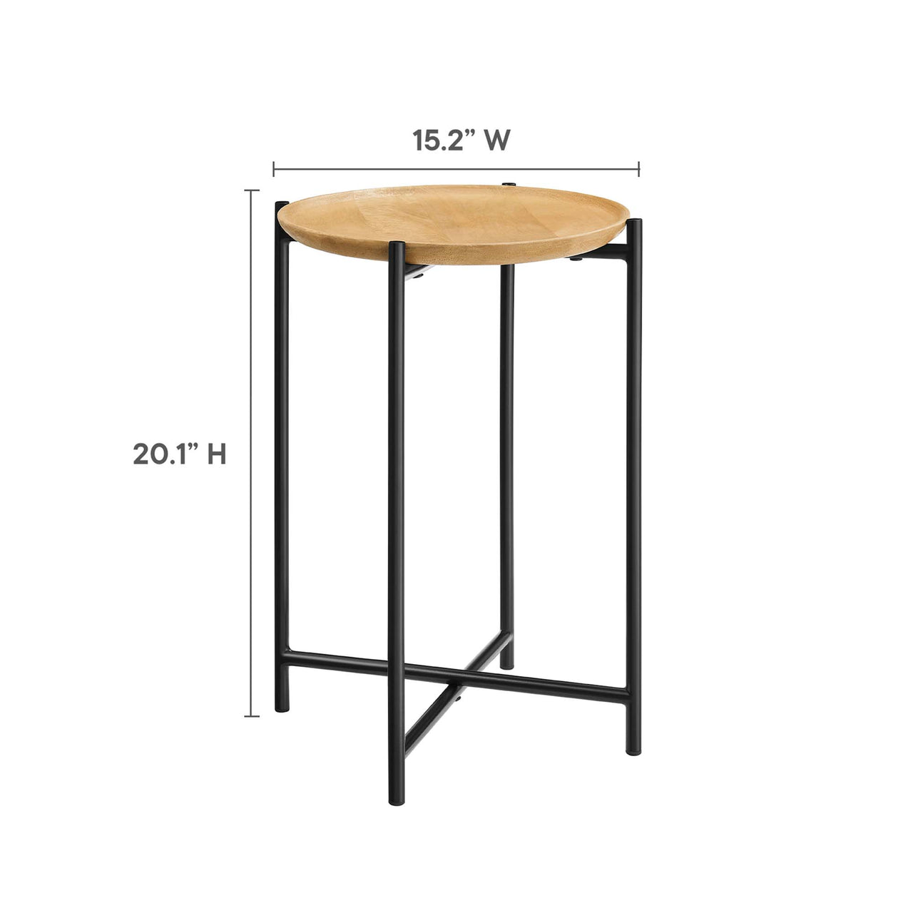 Melora Round Side Table, Oak