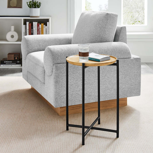 Melora Round Side Table, Oak
