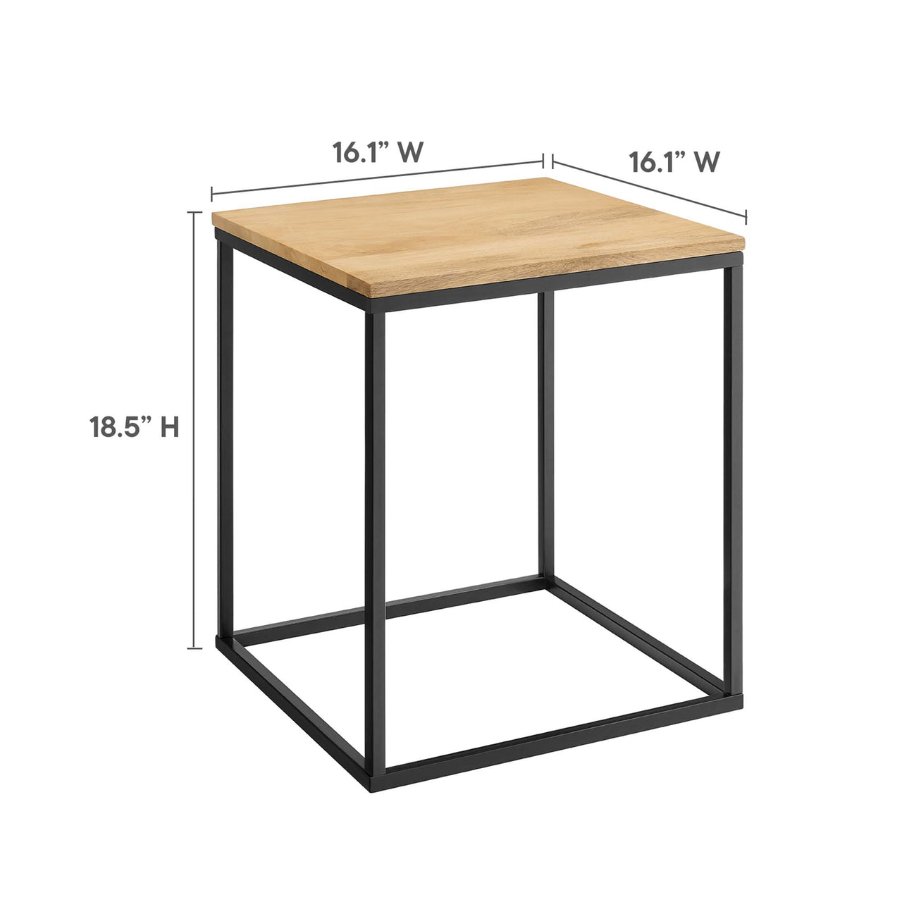 Myrris Square Side Table, Oak