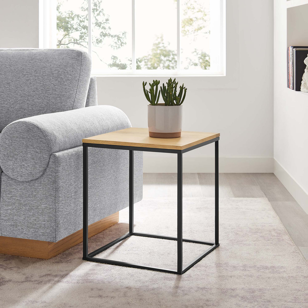 Myrris Square Side Table, Oak