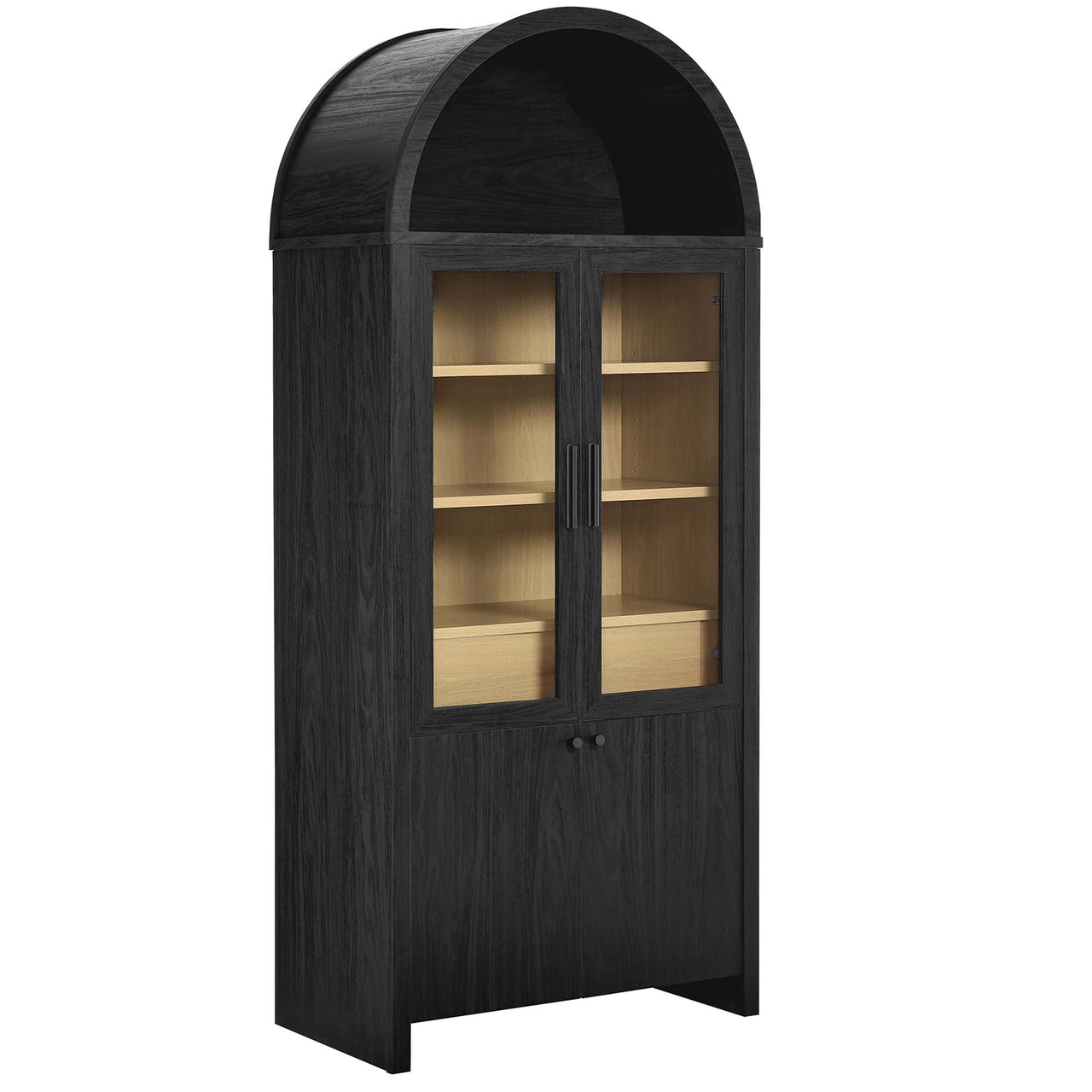 Eloweth Display Cabinet, Black & Oak