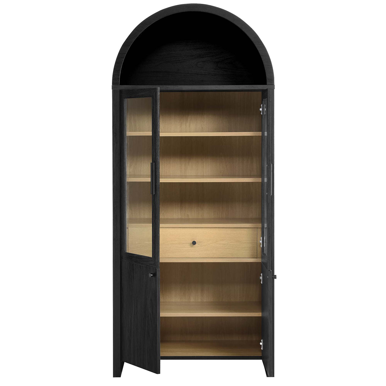 Eloweth Display Cabinet, Black & Oak