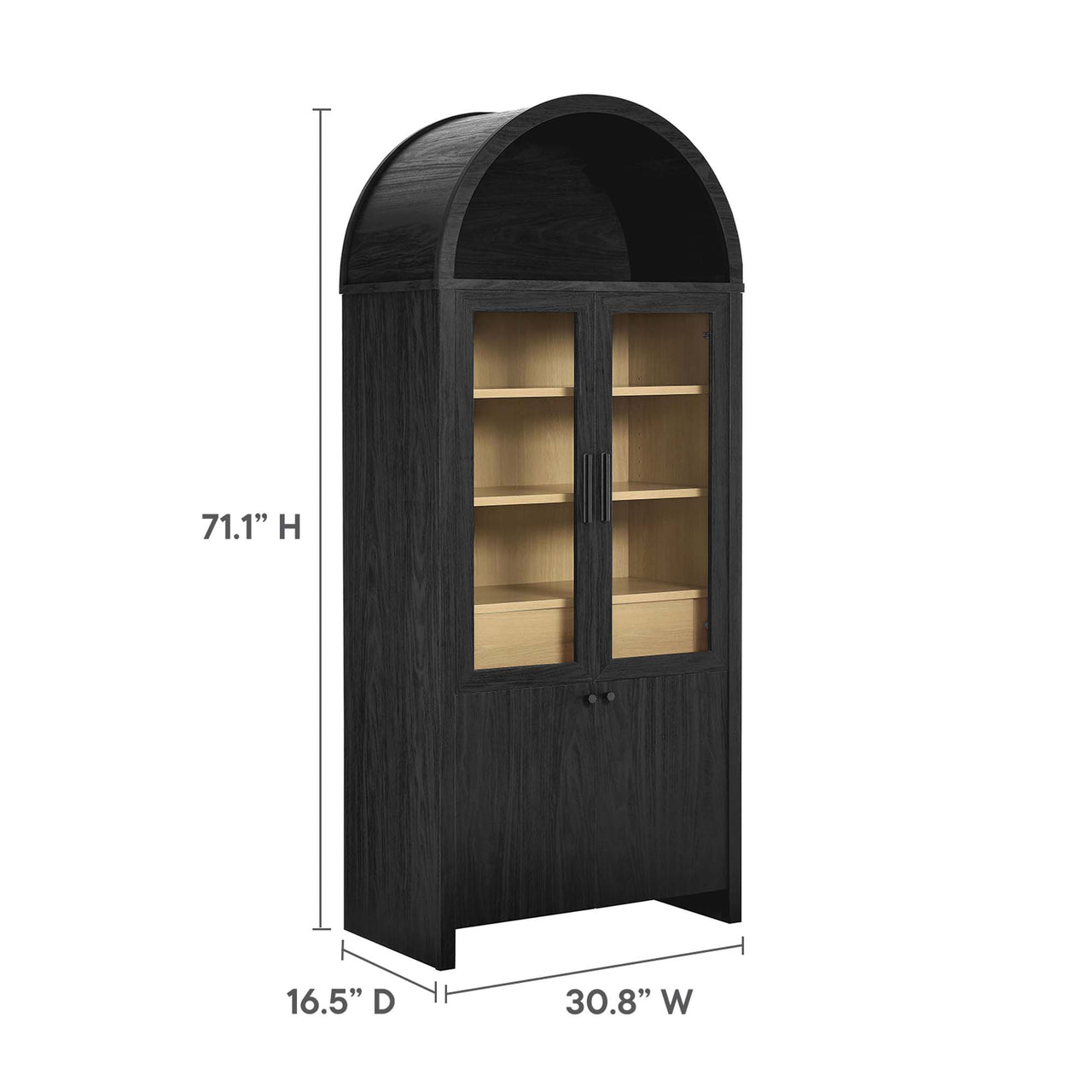 Eloweth Display Cabinet, Black & Oak