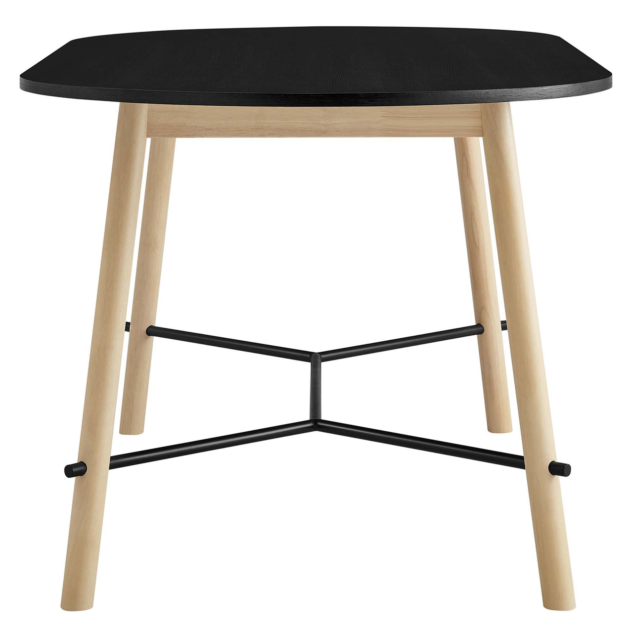 Ondrel Oval Dining Table, Black & Oak